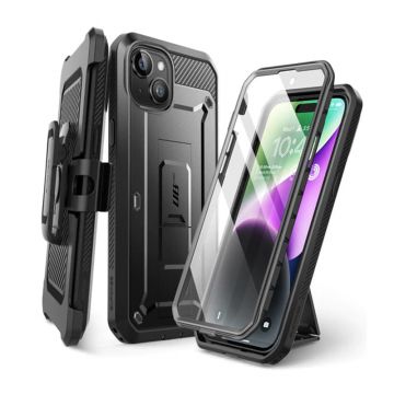 Husa de protectie telefon premium Supcase, Unicorn Beetle Pro, compatibila cu Apple iPhone 15, Negru