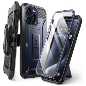 Husa de protectie telefon premium Supcase, Unicorn Beetle Pro, compatibila cu Apple iPhone 15 Pro, Albastru