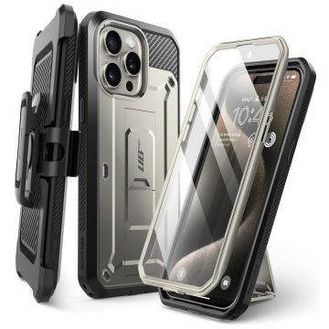 Husa de protectie telefon premium Supcase, Unicorn Beetle Pro, compatibila cu Apple iPhone 15 Pro Max, Gri