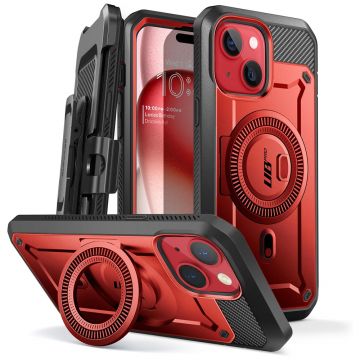 Husa de protectie telefon premium Supcase, Unicorn Beetle Pro MagSafe, compatibila cu Apple iPhone 15, Rosu