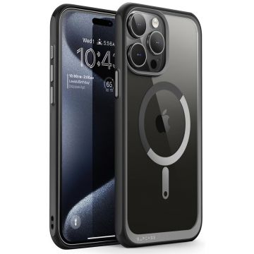 Husa de protectie telefon premium Supcase, Unicorn Beetle Slim Transparent MagSafe, compatibila cu Apple iPhone 15 Pro, Negru
