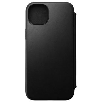 Husa din piele naturala NOMAD Leather Folio MagSafe compatibila cu iPhone 15 Plus Black