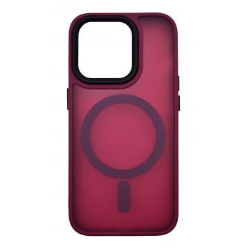 Husa din silicon compatibila MagSafe, Matte Transparent pentru iPhone 15 Plus Violet