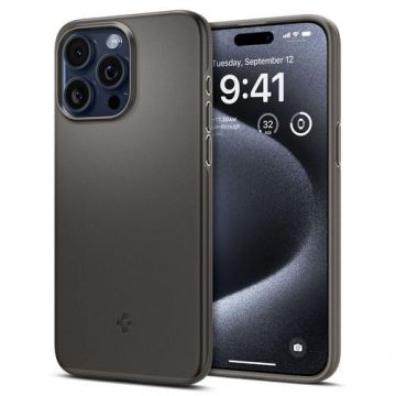 Husa pentru Apple iPhone 15 Pro, Spigen, Thin Fit, Neagra