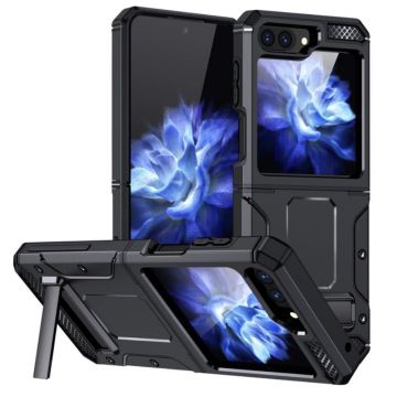 Husa pentru Samsung Galaxy Z Flip 5 Techsuit Hybrid Armor Kickstand - Negru