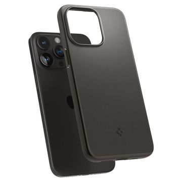 Husa slim Spigen Thin Fit compatibila cu iPhone 15 Pro Max Gunmetal