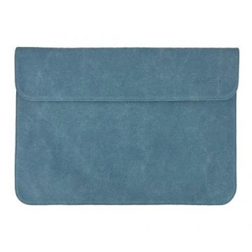 Husa Spacer pentru notebook slim de max 15.6″, 1 compartiment, piele sintetica, albastru, „SPLS-COVER15-BL”