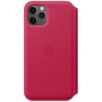 Protectie Book Cover Apple Leather Folio my1k2zm/a pentru iPhone 11 Pro, Piele naturala (Rosu)