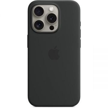 Apple Husa telefon APPLE iPhone 15 Pro Silicone Case cu MagSafe - Black, MT1A3ZM/A