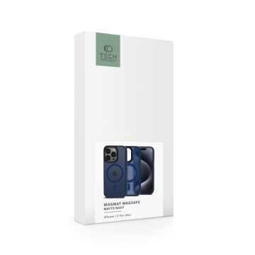 Carcasa TECH-PROTECT MAGMAT MagSafe compatibila cu iPhone 15 Pro Max Matte Navy