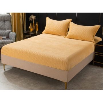 Cearsaf cu elastic COCOLINO 180x200x25cm 2 fete de perne Camel
