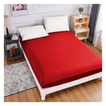 Cearsaf cu elastic Damasc 180x200cm Jojo Home Rosu