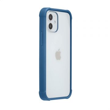 Husă Amazon Basics pentru iPhone 12 Mini cu protecție antibacteriană, poliuretan termoplastic și policarbonat, albastru