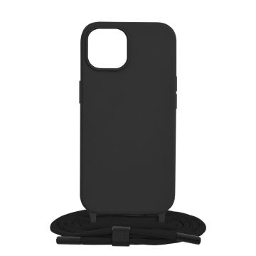 Husa de protectie cu snur Techsuit Crossbody Lanyard compatibil cu iPhone 15 - Negru