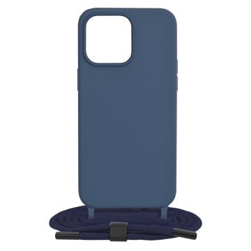 Husa de protectie cu snur Techsuit Crossbody Lanyard compatibil cu iPhone 15 Pro Max - Albastru