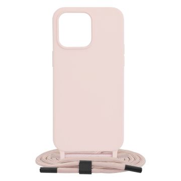 Husa de protectie cu snur Techsuit Crossbody Lanyard compatibil cu iPhone 15 Pro Max - Roz