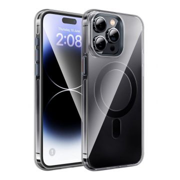 Husa de protectie din silicon Hoco Transparent Magnetic Case, pentru iPhone 15 Pro - Negru