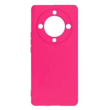 Husa de protectie din silicon pentru Honor Magic5 Lite, SoftTouch, interior microfibra, Roz Neon