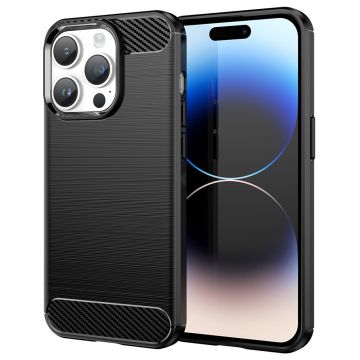 Husa de protectie Techsuit Carbon Silicone compatibil cu iPhone 15 Plus - Negru