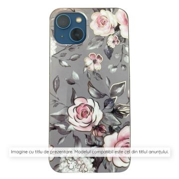 Husa de protectie Techsuit Marble Series compatibil cu iPhone 15 - Bloom of Ruth Gray
