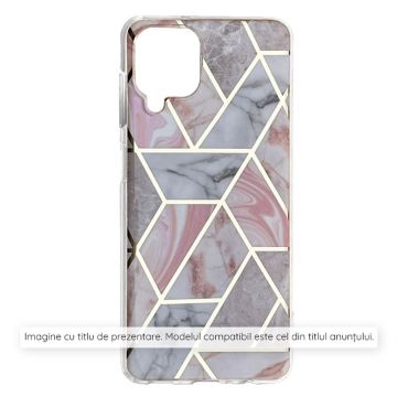 Husa de protectie Techsuit Marble Series compatibil cu iPhone 15 Plus - Pink Hex