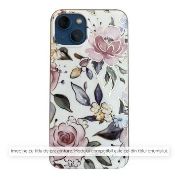 Husa de protectie Techsuit Marble Series compatibil cu iPhone 15 Pro - Chloe White