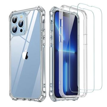 Husa de protectie telefon ESR, Air Armor 360, 2 x Folii Protectie Ecran, compatibila cu Apple iPhone 13 Pro, Transparent