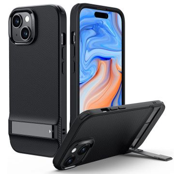 Husa de protectie telefon ESR, Air Shield Boost Kickstand, Functie Stand, compatibila cu Apple iPhone 15 Plus, Negru