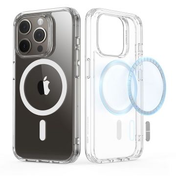 Husa de protectie telefon ESR Classic Hybrid HaloLock, compatibila cu Apple iPhone 15 Pro, Transparent