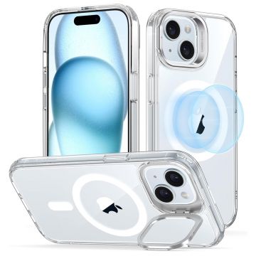 Husa de protectie telefon ESR Classic Hybrid HaloLock Kickstand, Functie Stand, compatibila cu Apple iPhone 15, Transparent