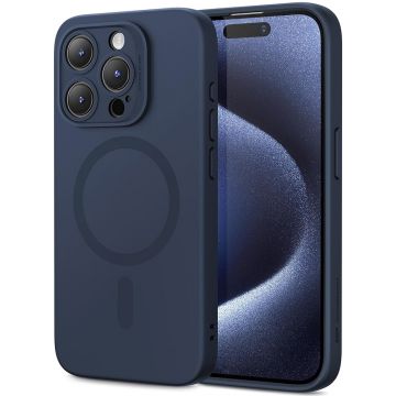 Husa de protectie telefon ESR, Cloud Soft HaloLock, compatibila cu Apple iPhone 15 Pro Max, Albastru