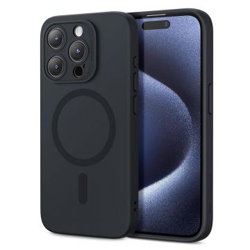 Husa de protectie telefon ESR, Cloud Soft HaloLock, compatibila cu Apple iPhone 15 Pro Max, Negru