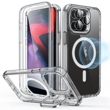 Husa de protectie telefon ESR, Functie Stand, Folie Protectie Ecran, compatibila cu Apple iPhone 15 Pro Max, Transparent