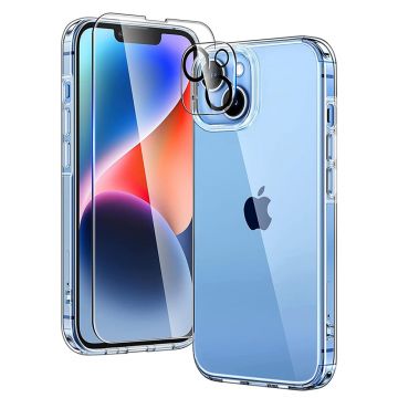 Husa de protectie telefon ESR, Project Zero, Folie Protectie Ecran, Folie Protectie Camere, compatibila cu Apple iPhone 14 Plus, Transparent