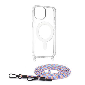 Husa Techsuit Acrylic MagSafe Crossbody pentru iPhone 15 - Multicolor