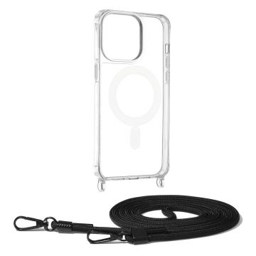 Husa Techsuit Acrylic MagSafe Crossbody pentru iPhone 15 Pro Max - Negru