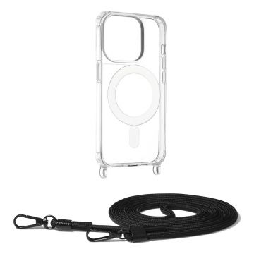 Husa Techsuit Acrylic MagSafe Crossbody pentru iPhone 15 Pro - Negru
