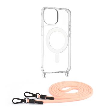 Husa Techsuit Acrylic MagSafe Crossbody pentru iPhone 15 - Roz