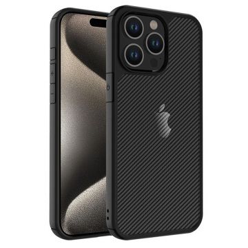 Husa Techsuit CarbonFuse pentru iPhone 15 Pro Max - Negru