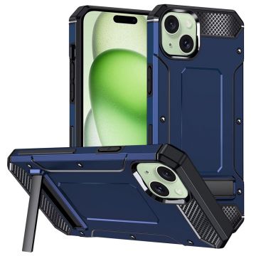 Husa Techsuit Hybrid Armor Kickstand pentru iPhone 15 Plus - Albastru