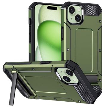 Husa Techsuit Hybrid Armor Kickstand pentru iPhone 15 Plus - Verde