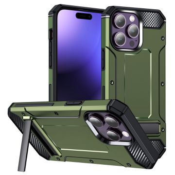 Husa Techsuit Hybrid Armor Kickstand pentru iPhone 15 Pro Max - Verde