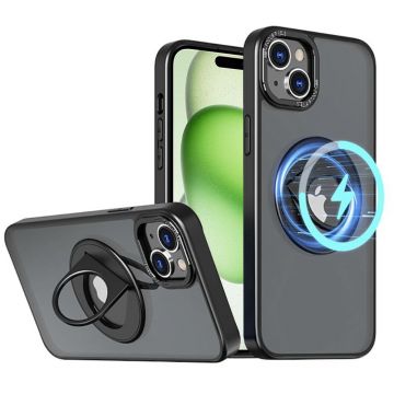 Husa Techsuit MagSafe Ghost Holder Series pentru iPhone 15 Plus - Negru mat