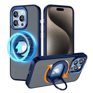 Husa Techsuit MagSafe Ghost Holder Series pentru iPhone 15 Pro Max - Albastru mat
