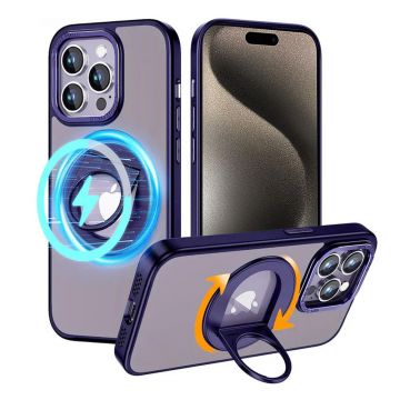 Husa Techsuit MagSafe Ghost Holder Series pentru iPhone 15 Pro Max - Mov mat