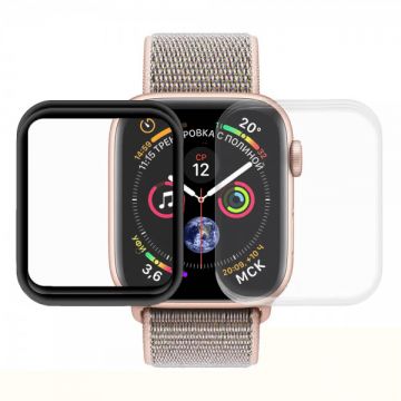 Set 5 folii de protectie ecran pentru Apple Watch 41mm, 3 folii transparente din hidrogel + 2 folii pentru ecran fullsize 3D din fibra de sticla si hidrogel, negru