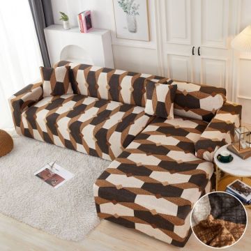 Set husa pentru coltar M + L Elastica Jojo Home Bej-Negru model clasic Set husa pentru coltar M + L Elastica Jojo Home Bej-Negru model clasic