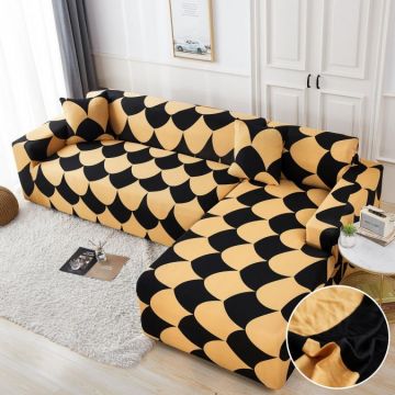 Set husa pentru coltar M + L Elastica Jojo Home Bej-Negru model elegant Set husa pentru coltar M + L Elastica Jojo Home Bej-Negru model elegant