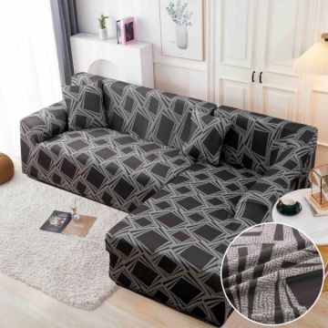 Set husa pentru coltar M + L Elastica Jojo Home Gri forme geometrice