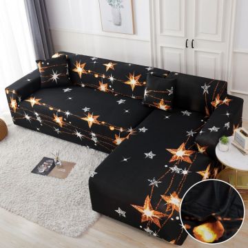 Set husa pentru coltar M + L Elastica Jojo Home Negru stelute Set husa pentru coltar M + L Elastica Jojo Home Negru stelute